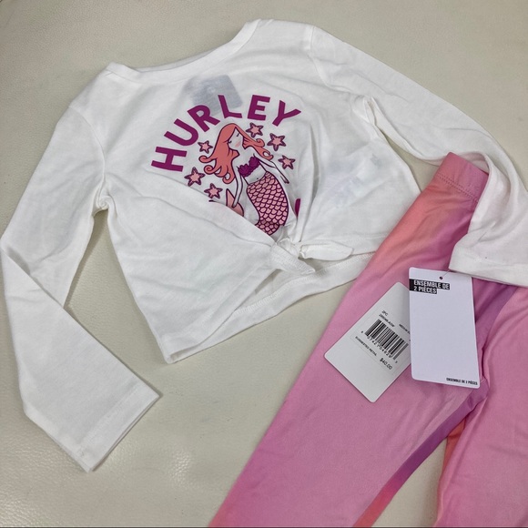 Hurley mermaid 🧜‍♀️ pink active pants set 2302 - Picture 3 of 8